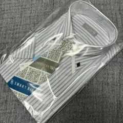 ワイシャツ　半袖　ストライプ　接触冷感　形態安定　快適　首周り37㎝　S