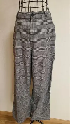 アーバンリサーチ　チェック柄 ワイドパンツ サイドポケット付き