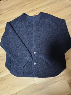 UNIQLO レディース ボアフリースリラックスカーディガン ネイビーM