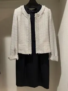 ワンピース　ノーカラージャケット　2点セット