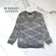 BURBERRY LONDON Vネックカットソー【2】チェック D339