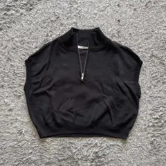美品　SLYスライ HALF ZIP KNIT トップス ブラック　サイズフリーのサムネイル