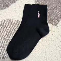 ★EASTBOY★ソックス　ネイビー✕ピンク刺繍