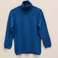 【美品】コムサコムサコムサ　毛100%綺麗なブルータートルネックセーター