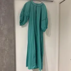 mysticロング丈 シャツワンピース グリーン 長袖