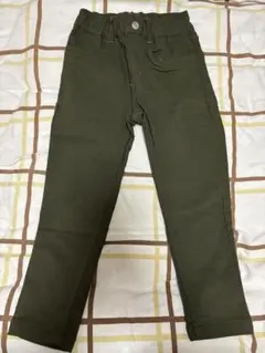 110cm 裏起毛 ストレッチパンツ オリーブ