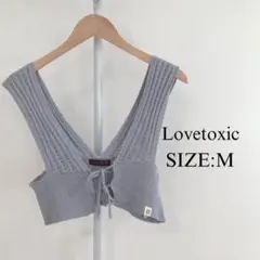 【美品】 Lovetoxic レディース ニットベスト ビスチェ リボン 可愛いのサムネイル