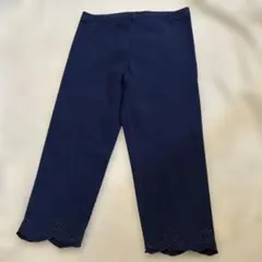 ラルフローレン ネイビー クロップドパンツ 裾刺繍 スパッツ M 130 140