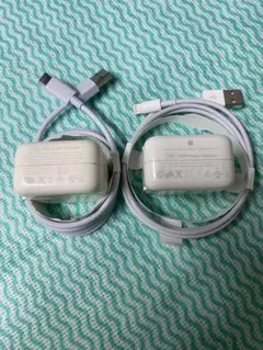 A p ple充電器2個10w.12w&ケーブル2本USB-CとUSB-Aセット