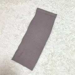 リブ　ニット　ロング　タイト　スカート　ピッタリ　シンプル　無地　ウエストゴム