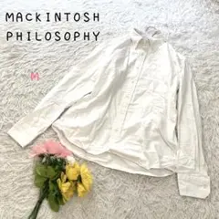 ⭐︎マッキントッシュフィロソフィー【M】ボタンダウンシャツ ホワイト長袖シャツのサムネイル