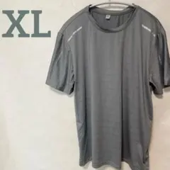 グレー 半袖Tシャツ XL 反射材付き 速乾