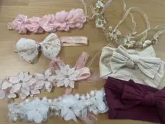 赤ちゃん髪飾り♡ヘアバンド♡ヘッドドレス７点セット