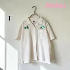 ディッキーズ 刺繍 半袖シャツ ホワイト（F）レーヨン 開襟 カジュアル 春夏のサムネイル