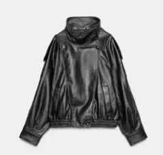 ZARA フェイクレザージャケット XS ブラック
