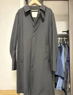 本家マッキントッシュ ウール ステンカラーコート 黒 8F/8G 比翼
