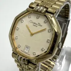 【稼動】 Christian Dior 腕時計 オクタゴン ゴールド ダイヤのサムネイル