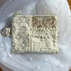 No.136◎インド刺繍リボン　フラットポーチ