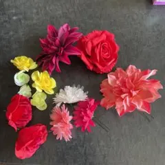 髪飾り　手作り　造花　成人式　七五三　卒業式