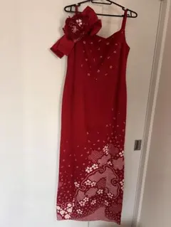 着物リメイクのキャミソールロングワンピース