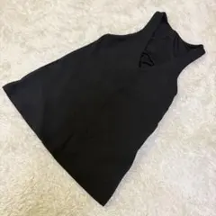 【GU】キッズ 130 Vネックジャンパースカート ブラック