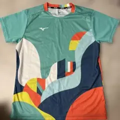 Mizuno 多色抽象デザイン Tシャツ