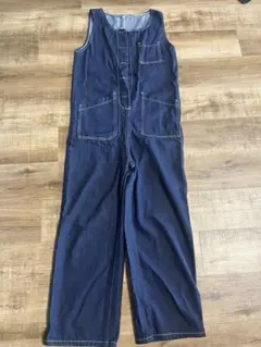 ダークデニム ノースリーブサロペット