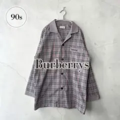 美品☆【バーバリーズ】西川産業 フルノバチェック パジャマシャツ M