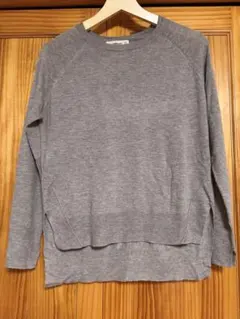 【ZARA】グレー 長袖ニット サイドスリット