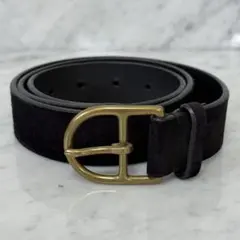 イタリアンレザー ポロラルフローレン ベルト 本革 ブラック スエード ゴールド
