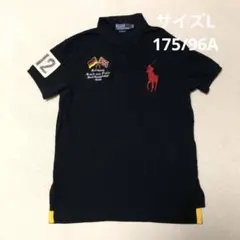 【希少✨】ポロバイラルフローレン ポロシャツ ビッグポニー ドイツ国旗 黒 L