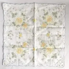 汕頭スワトウハンカチ色糸刺繍イエローローズおまけ+2枚