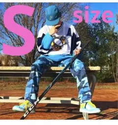 ワークパンツ 迷彩 ワイドパンツ カーゴパンツ ボトムス カモフラ 青 ブルー