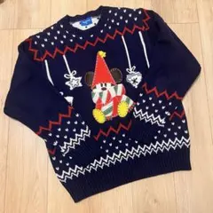 ミッキー クリスマスニットセーター リルリンリン 2023 40周年 ディズニー 未使用・タグ付】リルリンリン セーター ネイビー ディズニー