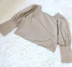 Lily Brown ブラウス ベージュ パフ袖 F ボリューム袖