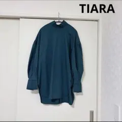 165.TIARA グリーン　フリーサイズ　ブラウス　秋春のサムネイル