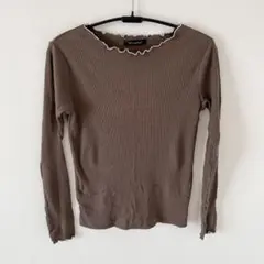 tnm-party ブラウン 長袖 トップス シンプル オフィスカジュアル M