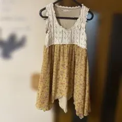 アクシーズファム　ノースリーブ花柄ワンピース