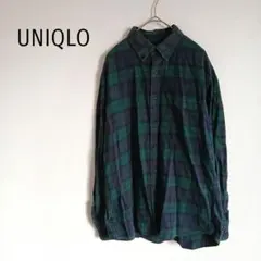 ユニクロ UNIQLO ユニクロ フランネル長袖チェックシャツ 綿100% 古着