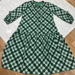 アンドラブ　&love QVC チェック柄長袖フレアワンピース。。のサムネイル