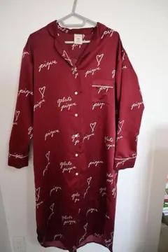 gelato pique バーガンディ ロゴプリント ルームウェア