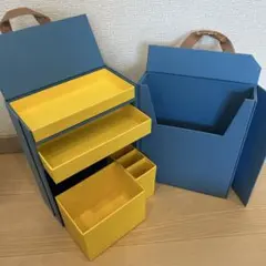 青と黄色の収納ボックスセット