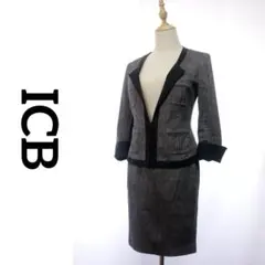 美品　ICB スカートスーツセット　グレー＜S＞タイトスカート　/D156のサムネイル