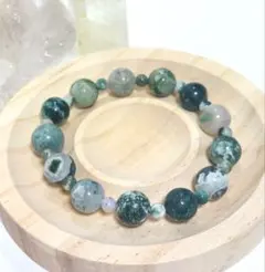 モスアゲート 天然石 ブレスレット