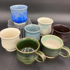 小樽焼 陶光作 湯呑み カップ 7点セット 在銘 陶光 北海道 R8SA340