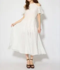 新品】LIZLISA チュールボウタイフィッシュテールワンピース ホワイト