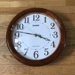 CASIO wave ceptor 壁掛時計 木製 直径　23.5㎝　中古
