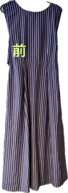 グレイル　GRL バックオープンリボン　ストライプ柄ワンピース　パープル