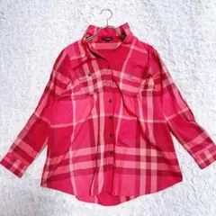 バーバリーロンドン　メガチェック コットンブラウス　長袖シャツ　大きいサイズ