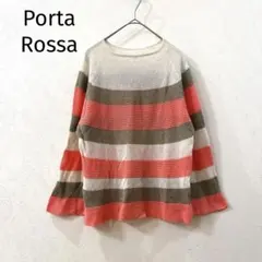 Porta Rossa ポルタロッサ ボーダーシアーニット　サマーニット F 麻のサムネイル